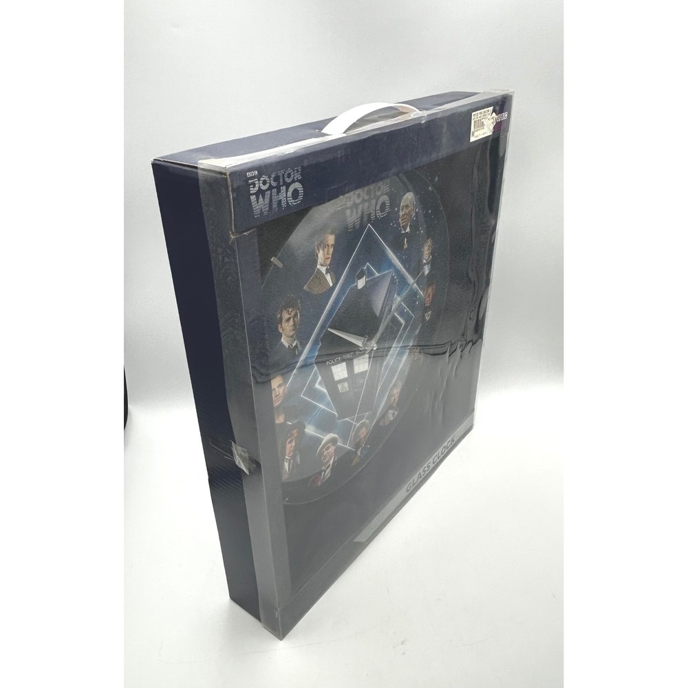 Doctor Who Glass Clock 12in TARDIS 11 Doctors BBC Rabbit Tanaka NEW